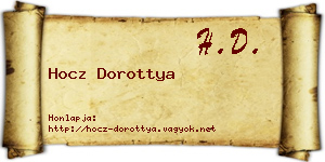 Hocz Dorottya névjegykártya